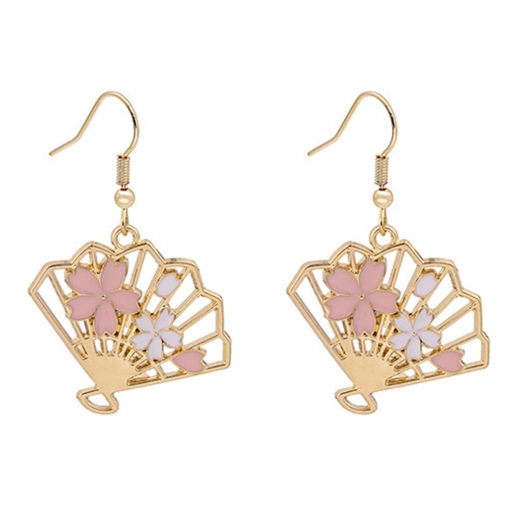 *SARANYA* Gold x Flower Simple Scalloped Hollow Design Fashion Earrings